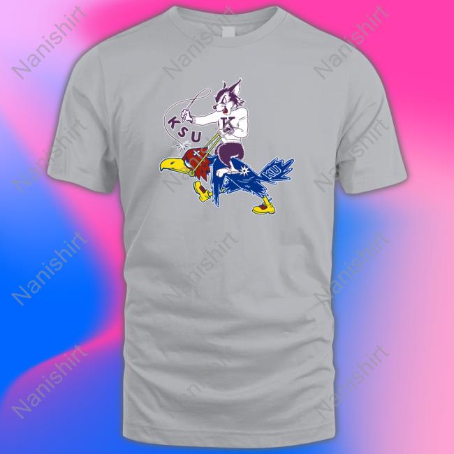 K-State Baseball Vintage K-State Wildcat vs K-U Jayhawk Tee K-State Baseball Vintage K-State Wildcat vs K-U Jayhawk Tee