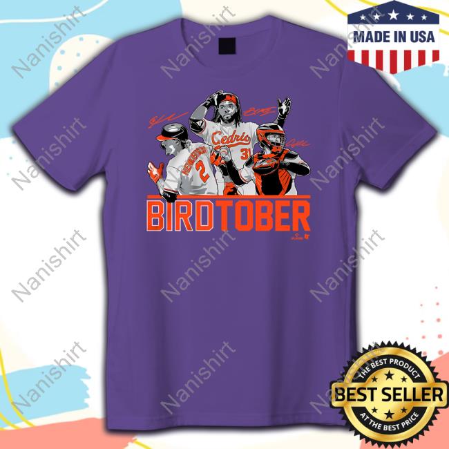 Official Breakingt Merch Adley Rutschman Gunnar Henderson & Cedric Mullins Birdtober Shirt Official Breakingt Merch Adley Rutschman Gunnar Henderson & Cedric Mullins Birdtober Shirt