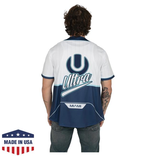 Official Ultra Records Ultra Baseball Jersey - White New Shirt UltraRecords Official Ultra Records Ultra Baseball Jersey - White New Shirt UltraRecords