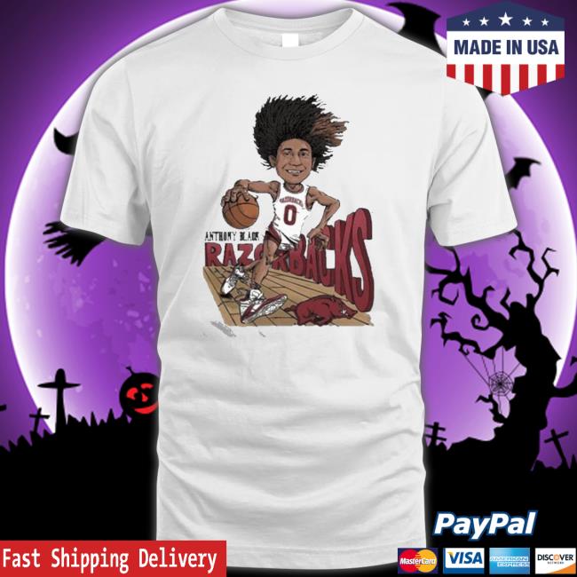 Arkansas Men’s Basketball Anthony Black Caricature Tee Arkansas Men’s Basketball Anthony Black Caricature Sweater