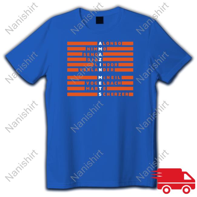 Amazin Mets Alonso Nimmo Senga Diaz Lindor Verlander Mcneil Vogelbach Marte Scherzer Tee