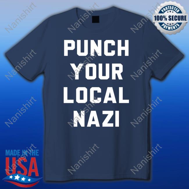 Punch Your Local Nazi Long Sleeve Tee Elijah Schaffer Punch Your Local Nazi Shirt Black
