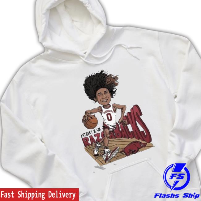 Arkansas Men’s Basketball Anthony Black Caricature Tee Arkansas Men’s Basketball Anthony Black Caricature shirt