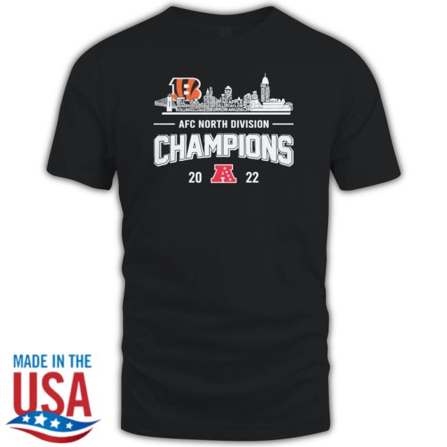 Cincinnati Bengals City Skyline 2022 Afc North Division Champions Crewneck Sweatshirt Cincinnati Bengals City Skyline 2022 Afc North Division Champions Sweaters