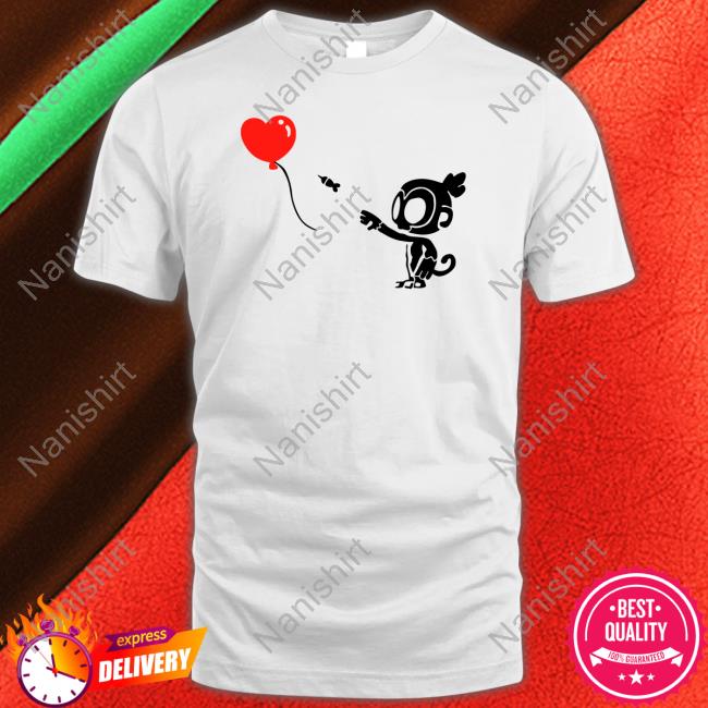 Ninja Kiwi Store Monkey With Bloon Shirt Hoodie Monkey With Bloon Shirt Ninja Kiwi Store Hooded Sweatshirt