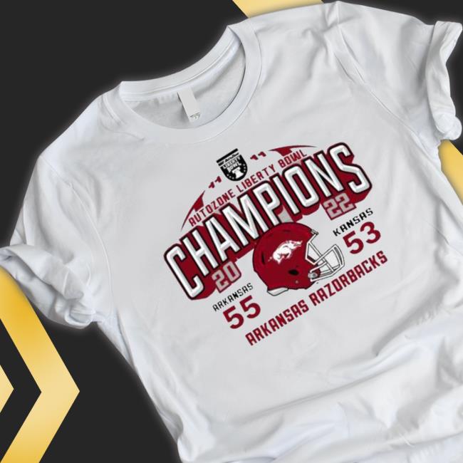 Arkansas 55 53 Kansas 2022 Autozone Liberty Bowl Champions Final Score Shirt
