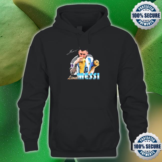 Signature Design Lionel Messi Kissing World Cup 2022 Argentina Football Shirt 2022