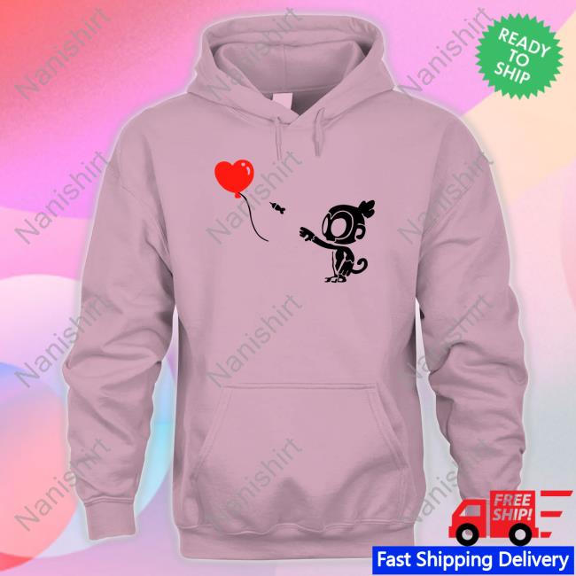 Ninja Kiwi Store Monkey With Bloon Shirt Hoodie Monkey With Bloon Shirt Ninja Kiwi Store Long Sleeve Tee