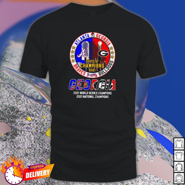 Georgia City Skyline, Georgia Bulldogs And Atlanta Braves Champions 2022 Hooded Sweatshirt