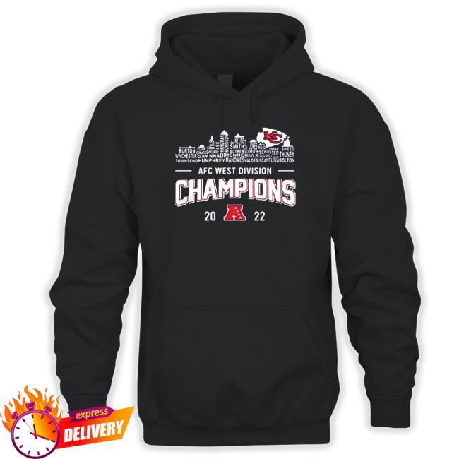 Kansas City Chiefs Name Players Skyline AFC West Division Champions 2022 Shirt 2022