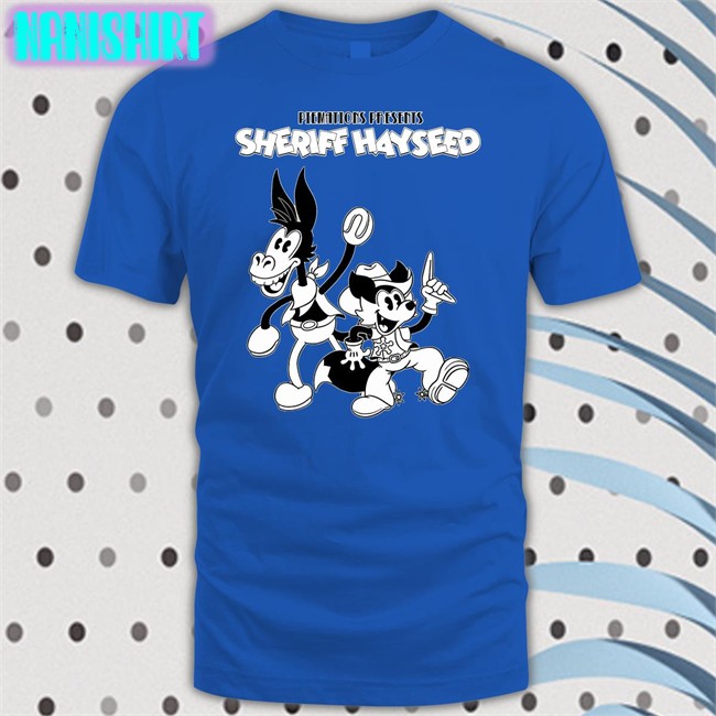 Fanfiber Merch Piemations Presents Sheriff Hayseed T Shirt Fanfiber Sheriff Hayseed Tee