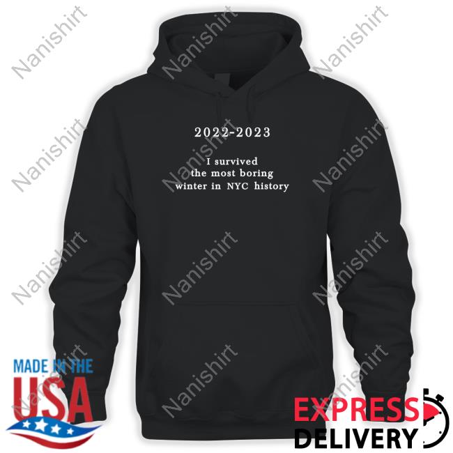2022-2023 I Survived The Most Boring Winter In Nyc History Hoodie New York Metro Weather