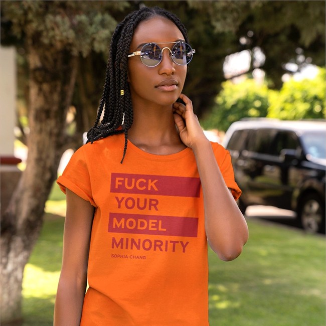 Bonfire Fuck Your Model Minority By Sophia Chang Sweatshirt W. Kamau Bell Bonfire W. Kamau Bell Fuck Your Model Minority By Sophia Chang Shirt