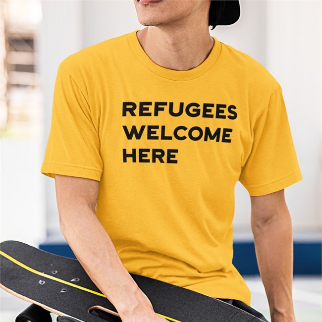 Refugees Welcome Here Long Sleeve Paul Bloomer Thatpaulbloomer Refugees Welcome Here Shirt