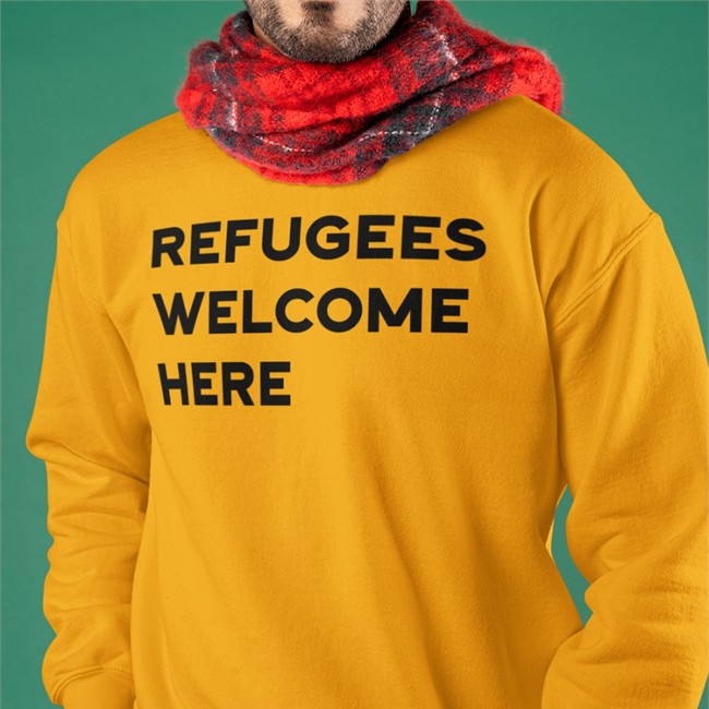 Refugees Welcome Here T Shirt Paul Bloomer