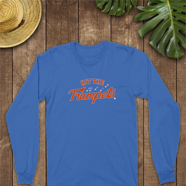 Breakingt Merch Hit The Trumpets Long Sleeve Tee Blue