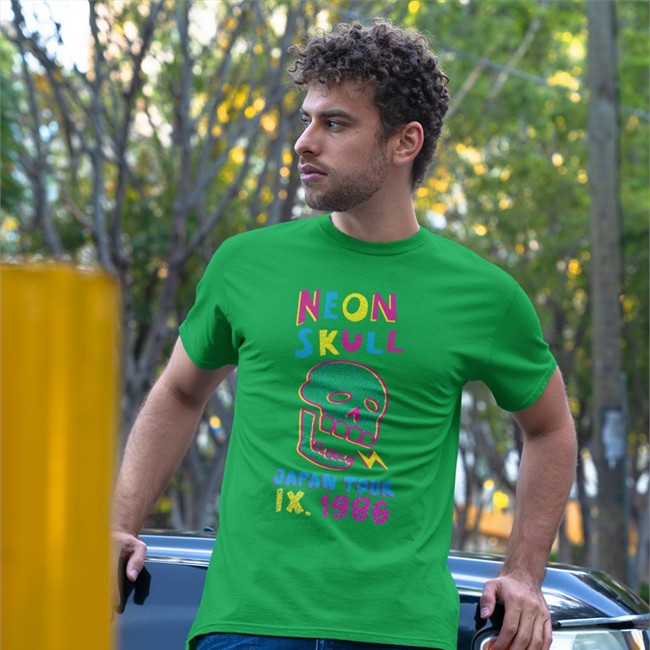 Fangamer Shop Neon Skull Japan Tour Ix 1986 Shirt World Of Horror Neon Skull Tee By Nina Matsumoto