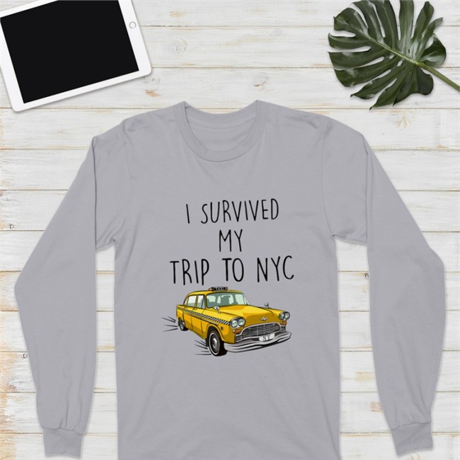 I Survived My Trip To Nyc Yellow Car Taxi Hooded Sweatshirt I Survived My Trip To Nyc Yellow Car Taxi T Shirt