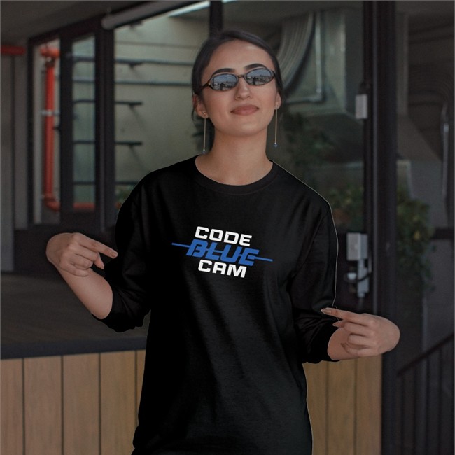 Code Blue Cam Line T Shirt Black Code Blue Cam Line Shirt Black
