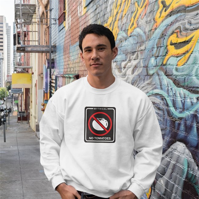 White Mythical Merch No Tomatoes T Shirt No Tomatoes Tee