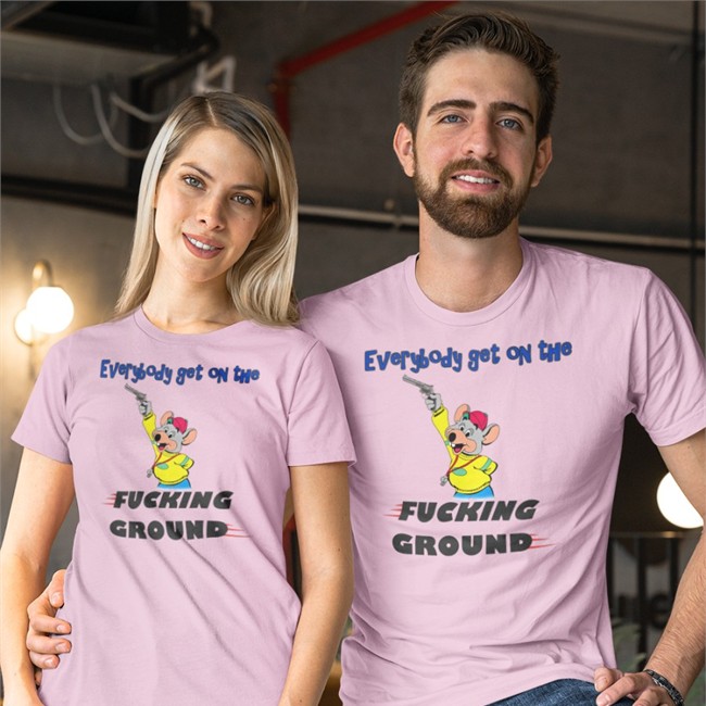Everybody Get On The Fucking Ground T Shirt Light Blue