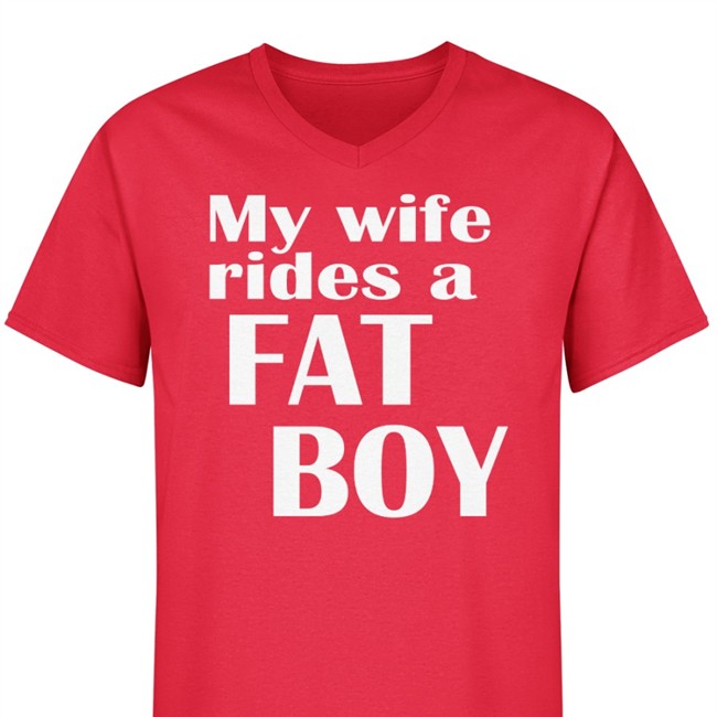 My Wife Rides A Fat Boy T-Shirts My Wife Rides A Fat Boy Hats Cap