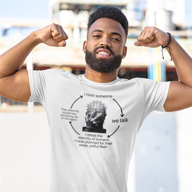 Val Hal I Meet Someone We Talk TShirt White Fishmas I Meet Someone We Talk White Shirt Val Hal Fishmas