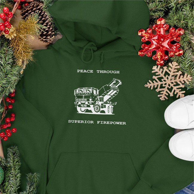 Peace Through Superior Firepower Cap Hat Duoble Dog On Truck Peace Through Superior Firepower Shirt Pol Woj