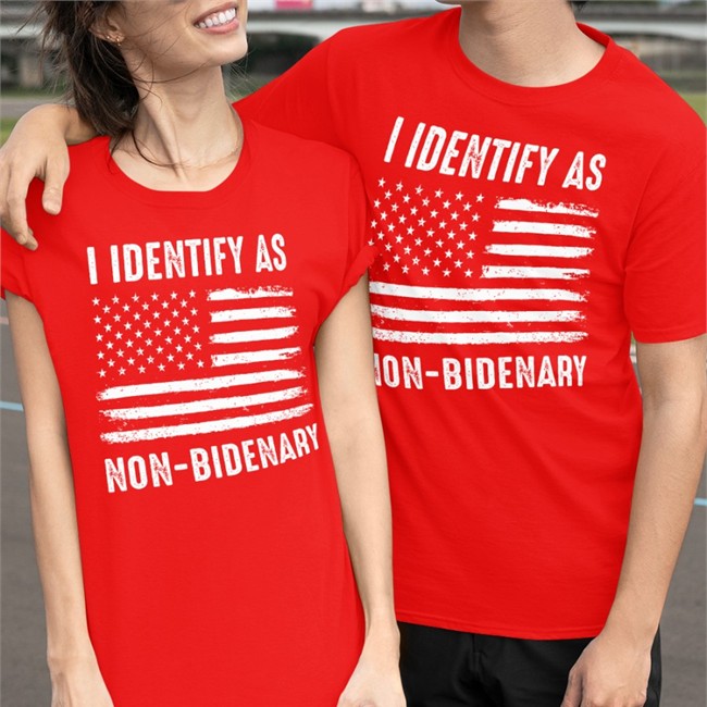 Matt I Identify As Non-Bidenary American Flag Shirt Red I Identify As Non-Bidenary American Flag Hoodies Matt