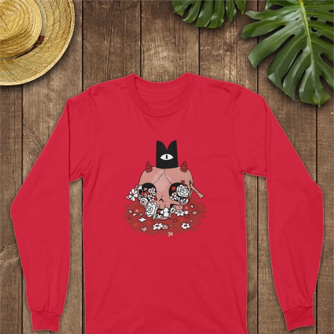 Cult Of The Lamb Merch Cult Of The Lamb Floral Skull Sweatshirts Devolver Digital Store