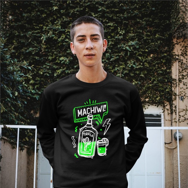 Christian Nodal Machiwi Sweatshirt Christian Nodal Machiwi Black Crewneck Sweatshirt Christian Nodal Merch