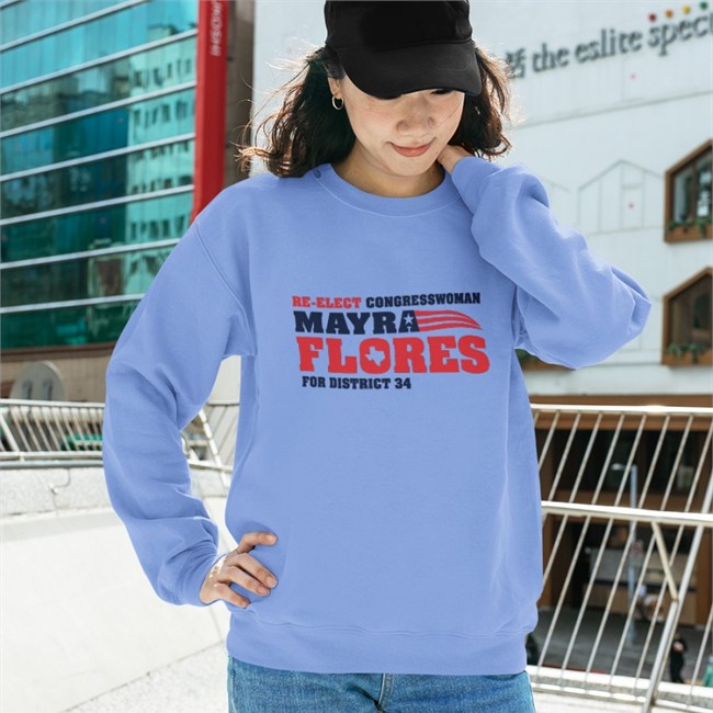 Angelina Tamez Re Elect Congresswoman Mayra Flores Edition Limited Sweatshirt White Angelinatameztx Re Elect Congresswoman Mayra Flores Tee Shirt Angelina Tamez