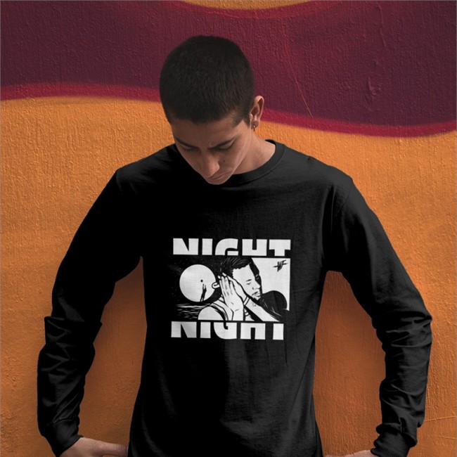Shop Warriorstalk Night Night Tee Shirt Thewarriorstalk Thewarriorstalk Night Night Long Sleeve Shirt Shop Warriorstalk