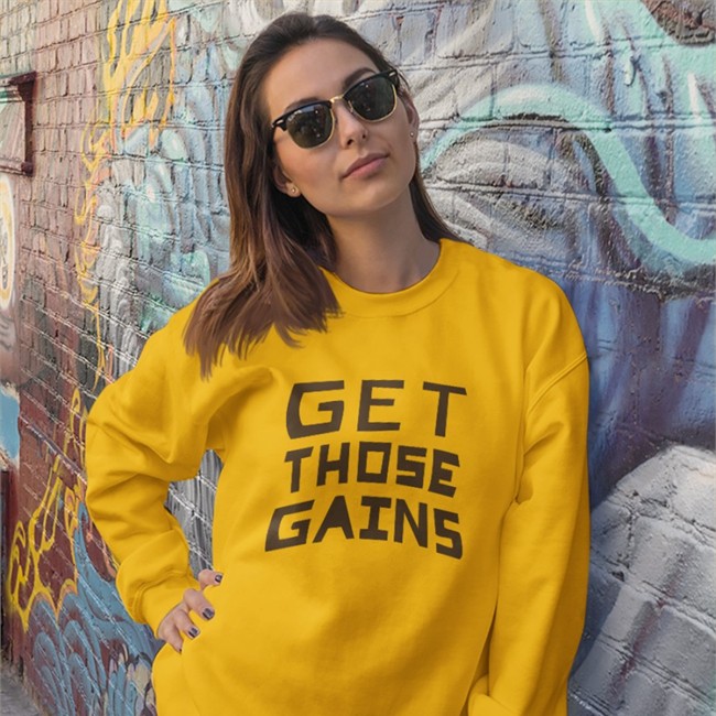 Wolfinwolfi Get Those Gains Sweatshirt Get Those Gains Tee
