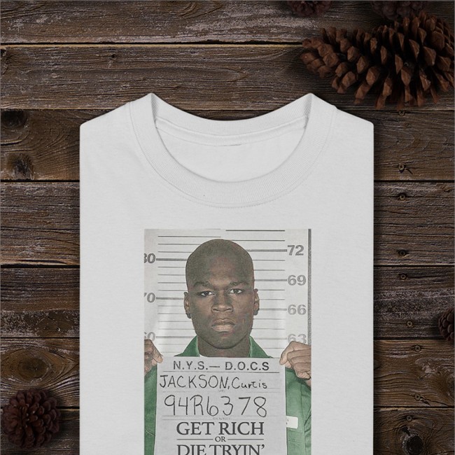 Mug Shot Jackson Curtis Get Rich Or Die Tryin Long Sleeve T Shirt G Unit Brands Merch 50Cent 50Cent Mug Shot Get Rich Or Die Tryin T Shirts G Unit Brands Merch