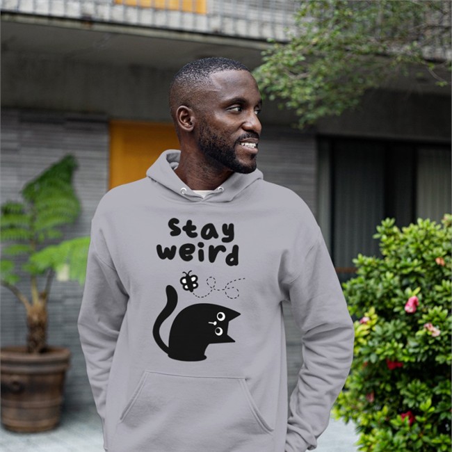 Stay Weird T Shirt Qwertee Merch Stay Weird Cat Long Sleeve Tee Shirt