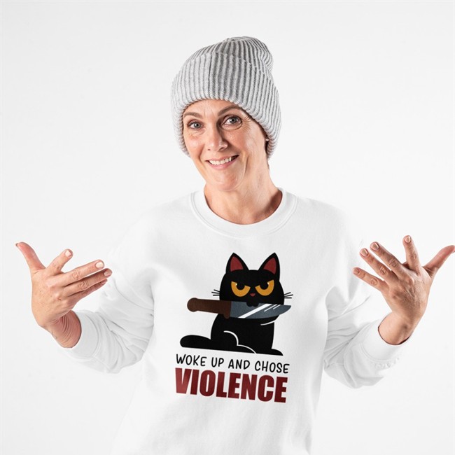 Qwertee Shop Knife Cat Tee Damglynn Qwertee Shop Knife Cat T-Shirts