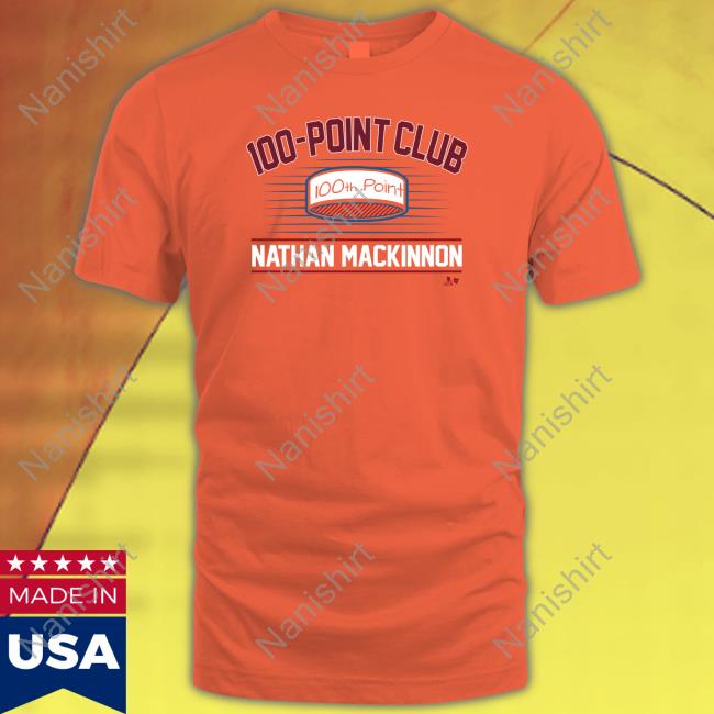 Breakingt Merch Nathan Mackinnon 100-Point Club T Shirt