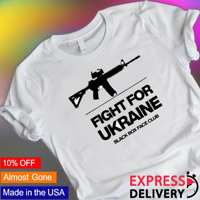 Official Fight For Ukraine Black Box Face Club T-shirt