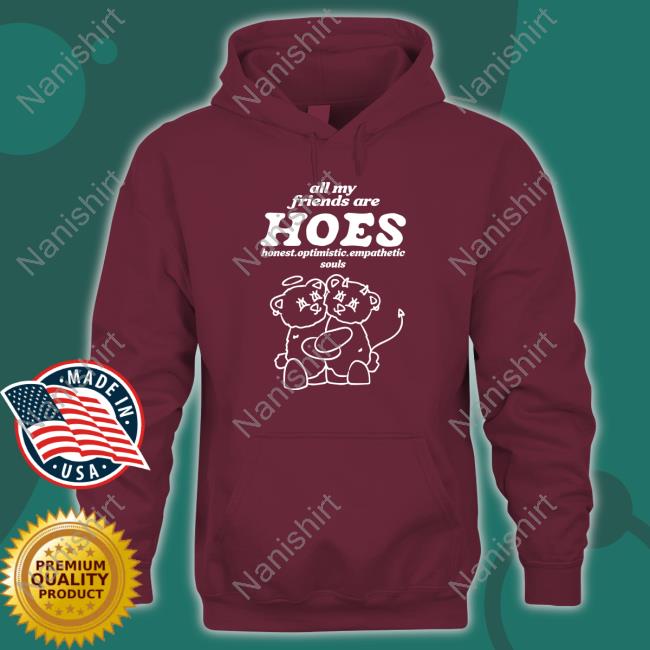 All My Friends Are Hoes Tee Shirt All My Friends Are Hoes Honest Optimistic Empathetic Souls Long Sleeve Shirts That Go Hard Smile Cult Merch