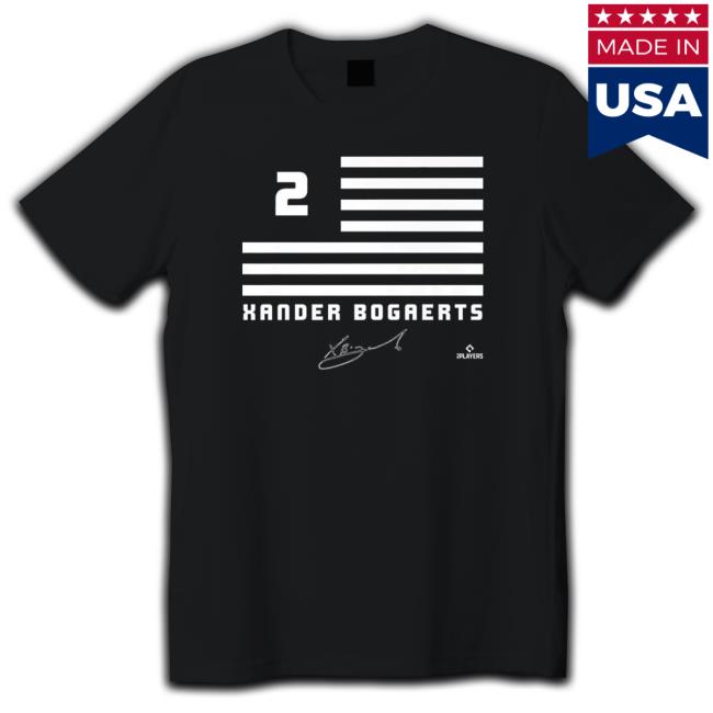 Official Xander Bogaerts Flag Signature T-Shirt