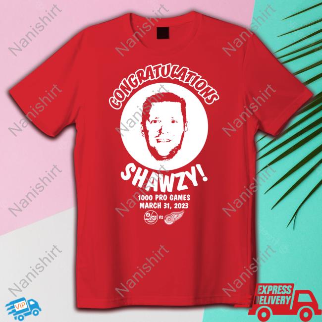 Winnipeg Jets Vs Detroit Red Wings Congratulations Shawzy 1000 Pro Games March 31 2023 Shirt