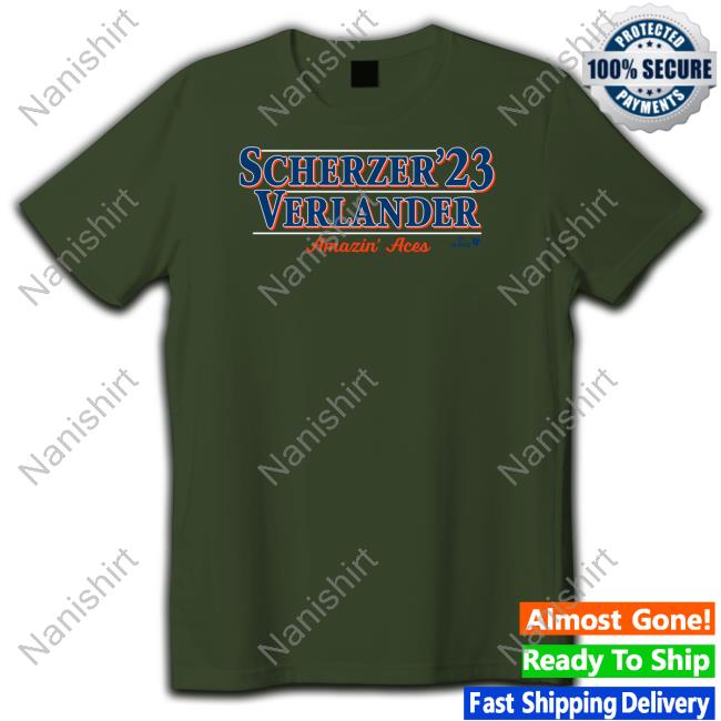 Scherzer Verlander 23 Shirt Black Breakingt Scherzer Verlander 23 Amazin' Aces Shirt