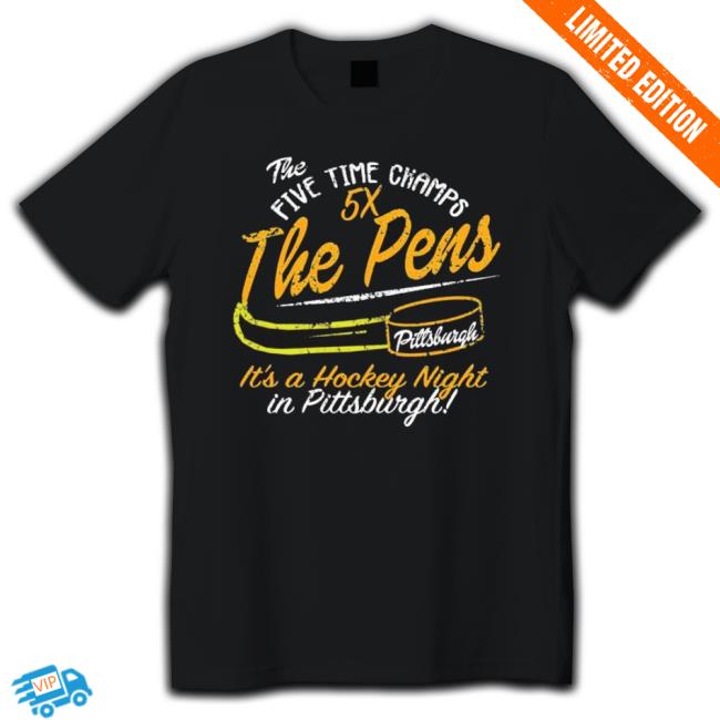 The Five Time Champs 5X The Pens Pittsburgh Penguins Hockey Tee Shirt