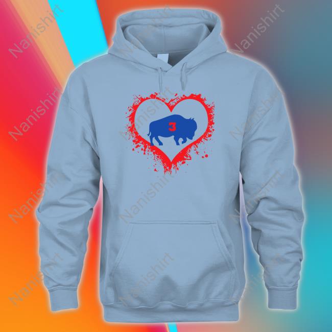 Damar Hamlin Heart 3 Hooded Sweatshirt Midnightboathouse