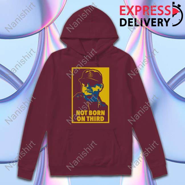 Barstool U Not Born On Third Hooded Sweatshirt Barstoolsports Barstool U Not Born On Third Crewneck Sweatshirt Barstoolsports