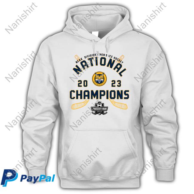 Fanatics Merch Quinnipiac Bobcats 2023 Ncaa Division I Men's Ice Hockey National Champions Hoodie