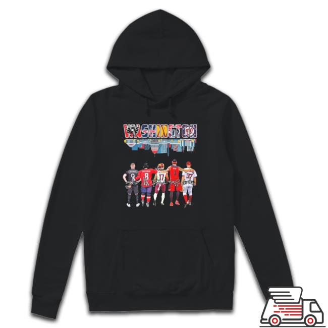 Washington Skyline Sports Team Players Signatures Hoodie