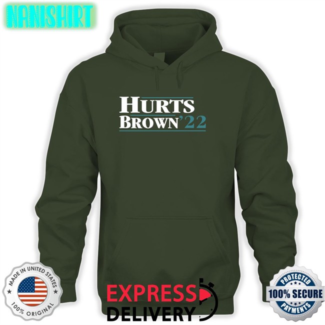 Hurts Brown 22 T-Shirt Pamela Hurts Jalen Hurts A.J. Brown Hurts Brown 22 T Shirt