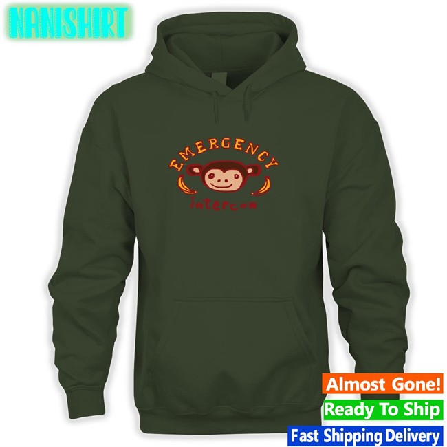 Monkey Emergency Intercom Edition Limited Hoodie Shirt Emergency Intercom Merch Monkey Emergency Intercom Original Long Sleeve Tee White Emergency Intercom Merch